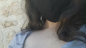 Amateur Flashing Tits on street